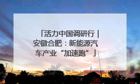 活力中国调研行｜安徽合肥：新能源汽车产业“加速跑”